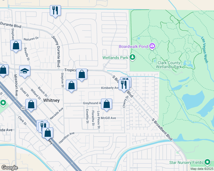 map of restaurants, bars, coffee shops, grocery stores, and more near 4958 Copperlyn Street in Las Vegas