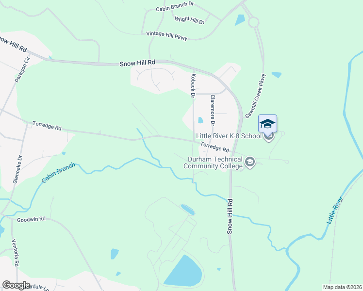 map of restaurants, bars, coffee shops, grocery stores, and more near 1706 Torredge Road in Durham