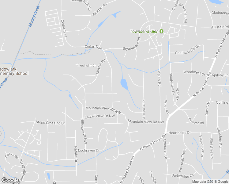 map of restaurants, bars, coffee shops, grocery stores, and more near 115 Cedar Trail in Winston-Salem