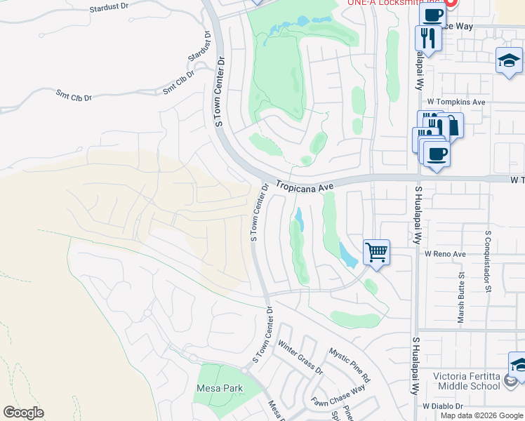 map of restaurants, bars, coffee shops, grocery stores, and more near 4987 Vincitor Street in Las Vegas