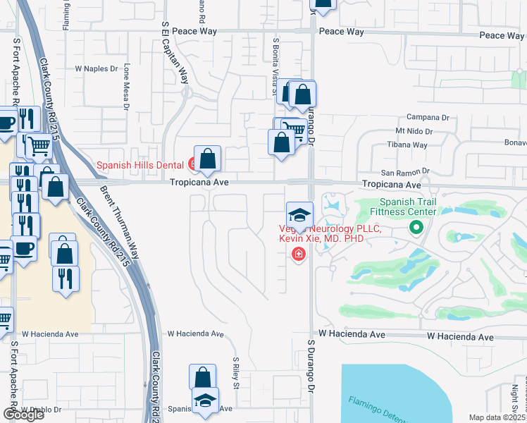 map of restaurants, bars, coffee shops, grocery stores, and more near 11256 Mountain Creek Drive in Las Vegas