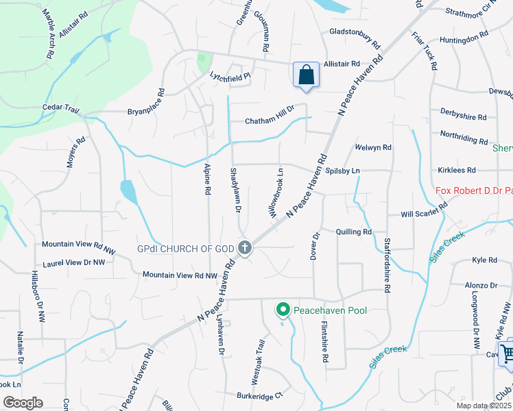 map of restaurants, bars, coffee shops, grocery stores, and more near 541 Clyde Drive in Winston-Salem