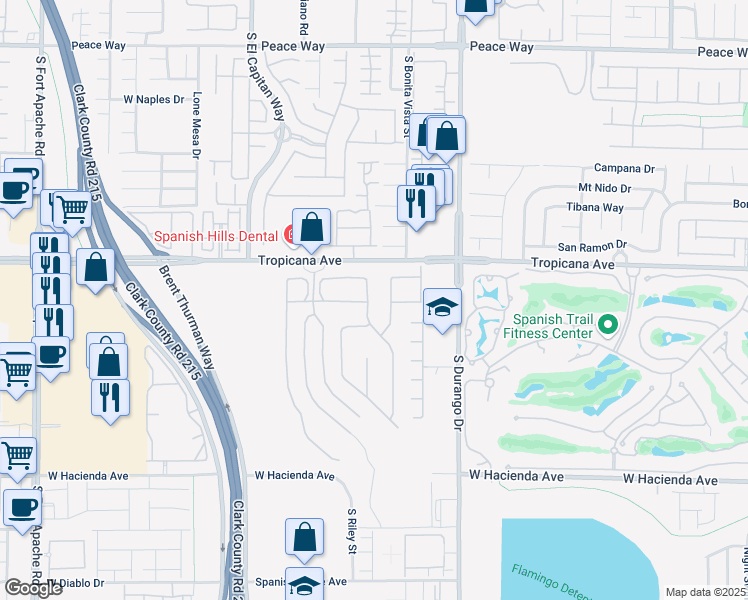 map of restaurants, bars, coffee shops, grocery stores, and more near 4968 Mountain Foliage Drive in Las Vegas