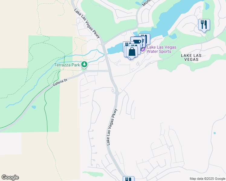 map of restaurants, bars, coffee shops, grocery stores, and more near 104 Contrada Fiore Drive in Henderson