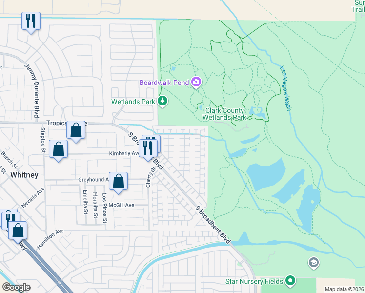 map of restaurants, bars, coffee shops, grocery stores, and more near 4971 Droubay Drive in Las Vegas