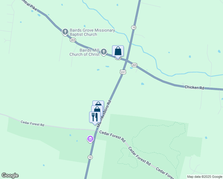 map of restaurants, bars, coffee shops, grocery stores, and more near 4756 Murfreesboro Road in Lebanon