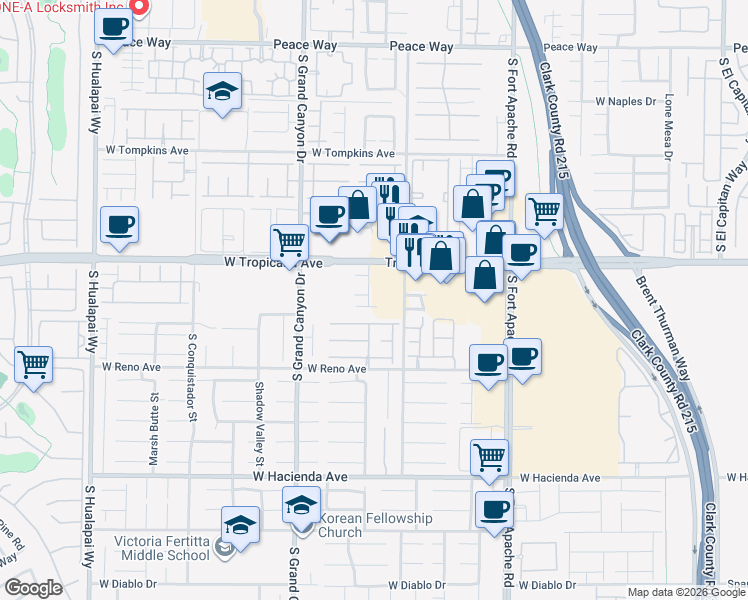 map of restaurants, bars, coffee shops, grocery stores, and more near 9662 Avignon Court in Las Vegas