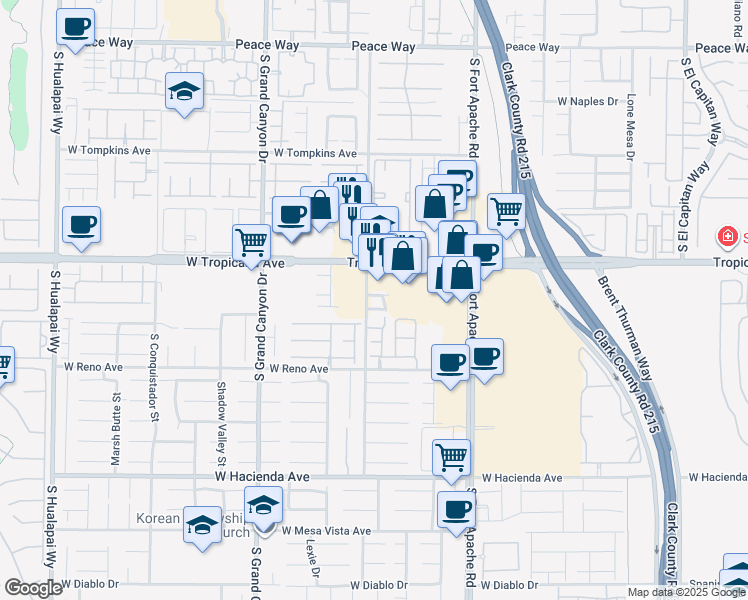map of restaurants, bars, coffee shops, grocery stores, and more near 9581 Villa Calera Avenue in Las Vegas
