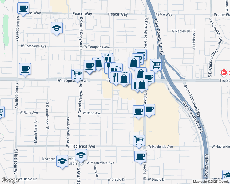map of restaurants, bars, coffee shops, grocery stores, and more near 9581 Villa Calera Avenue in Las Vegas
