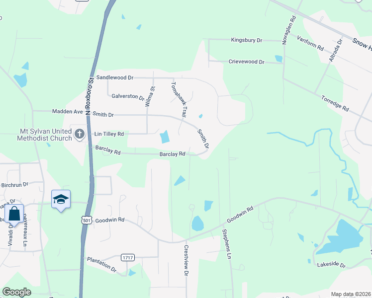 map of restaurants, bars, coffee shops, grocery stores, and more near 241 Barclay Road in Durham