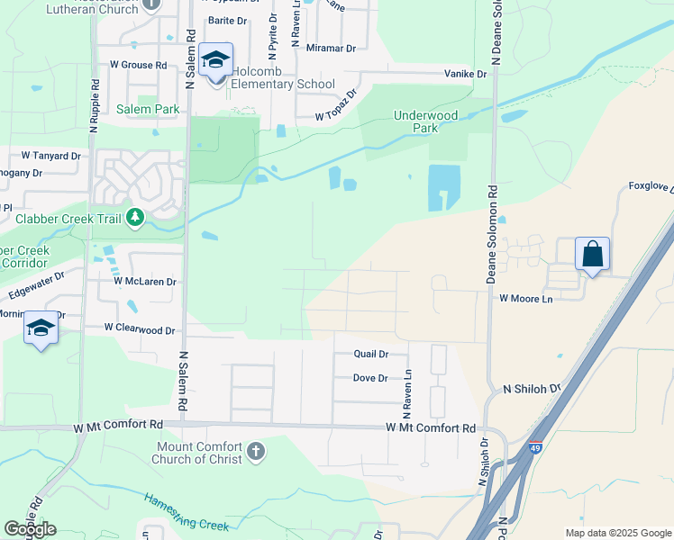 map of restaurants, bars, coffee shops, grocery stores, and more near 2500-2598 West Coyote Trail in Fayetteville