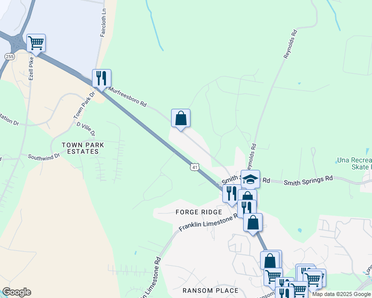 map of restaurants, bars, coffee shops, grocery stores, and more near 1842 Murfreesboro Pike in Nashville