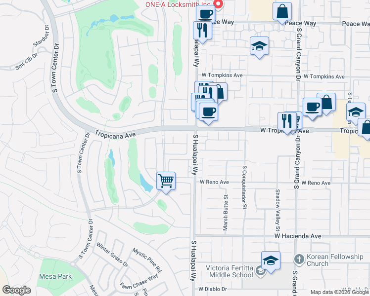 map of restaurants, bars, coffee shops, grocery stores, and more near 4958 Leffetto Street in Las Vegas