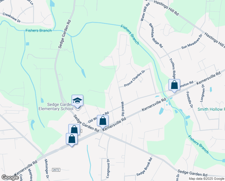 map of restaurants, bars, coffee shops, grocery stores, and more near 811 Norcross Rd in Kernersville