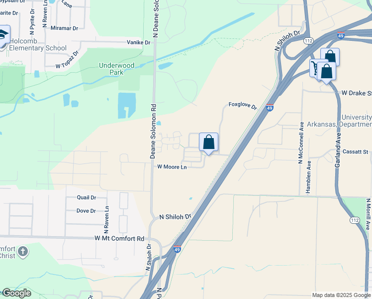 map of restaurants, bars, coffee shops, grocery stores, and more near 2285/2 Wold Run Drive in Fayetteville