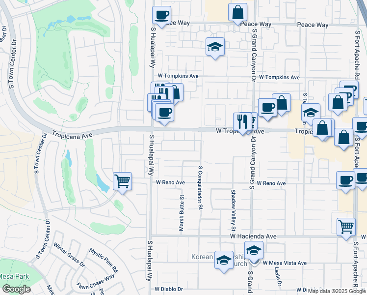 map of restaurants, bars, coffee shops, grocery stores, and more near 10070 White Mulberry Drive in Las Vegas