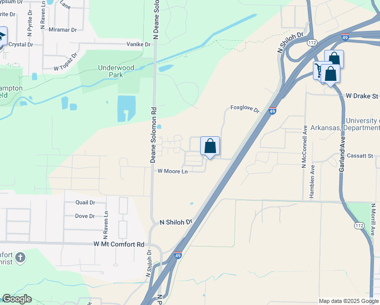 map of restaurants, bars, coffee shops, grocery stores, and more near 2285/2 Wold Run Drive in Fayetteville