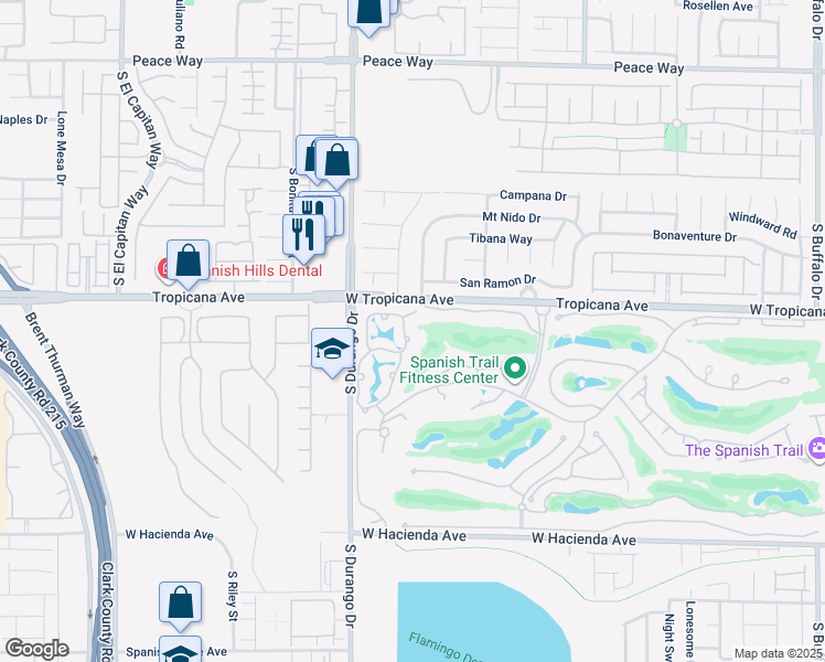 map of restaurants, bars, coffee shops, grocery stores, and more near 4928 Mount Pleasant Lane in Las Vegas