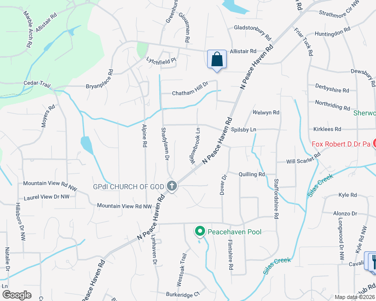 map of restaurants, bars, coffee shops, grocery stores, and more near 551 Clyde Drive in Winston-Salem