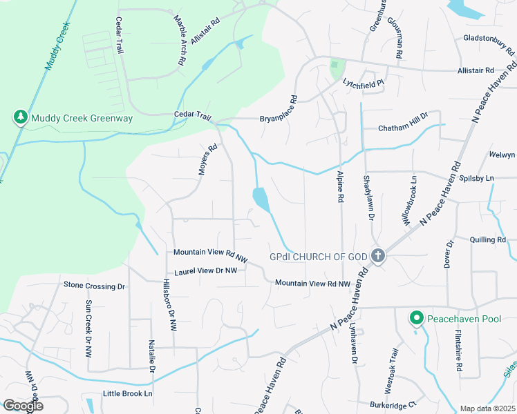 map of restaurants, bars, coffee shops, grocery stores, and more near 107 Cedar Trails Court in Winston-Salem
