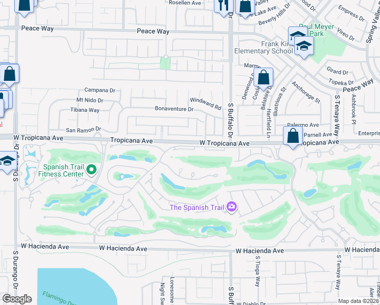 map of restaurants, bars, coffee shops, grocery stores, and more near 7931 Rio Rico Drive in Las Vegas