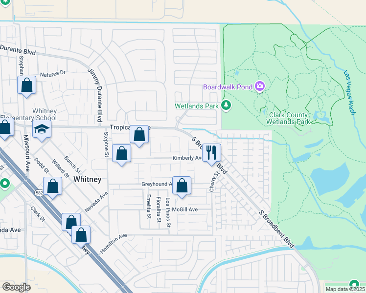 map of restaurants, bars, coffee shops, grocery stores, and more near 4958 Copperlyn Street in Las Vegas