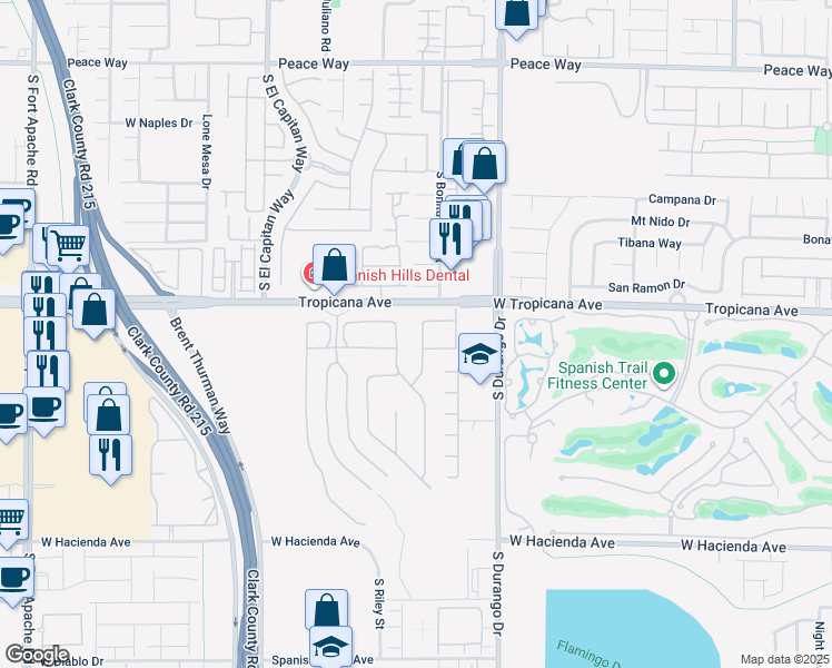 map of restaurants, bars, coffee shops, grocery stores, and more near 4947 Mountain Creek Drive in Las Vegas