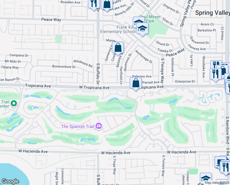 map of restaurants, bars, coffee shops, grocery stores, and more near 4925 Turtle Point Drive in Las Vegas