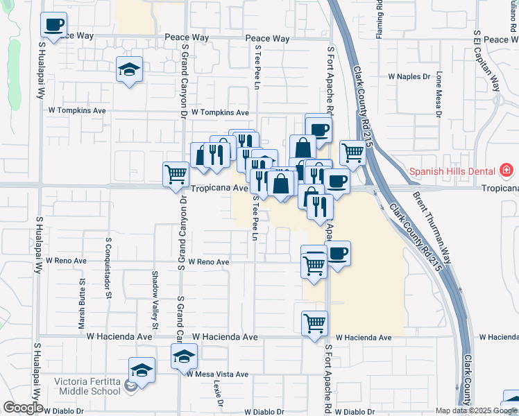map of restaurants, bars, coffee shops, grocery stores, and more near 9592 Villa Calera Avenue in Las Vegas