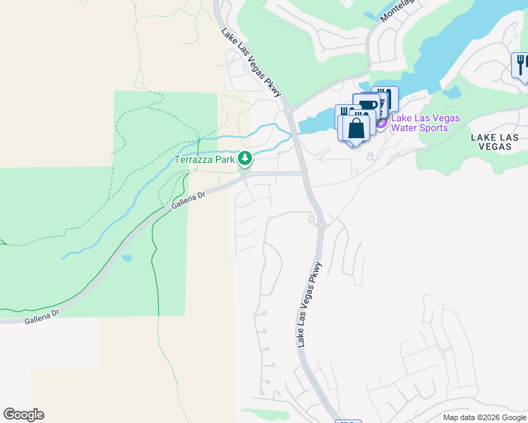map of restaurants, bars, coffee shops, grocery stores, and more near 91 Contrada Fiore Drive in Henderson