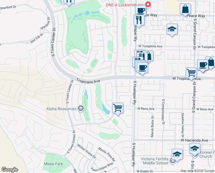 map of restaurants, bars, coffee shops, grocery stores, and more near 4953 Rivedro Street in Las Vegas
