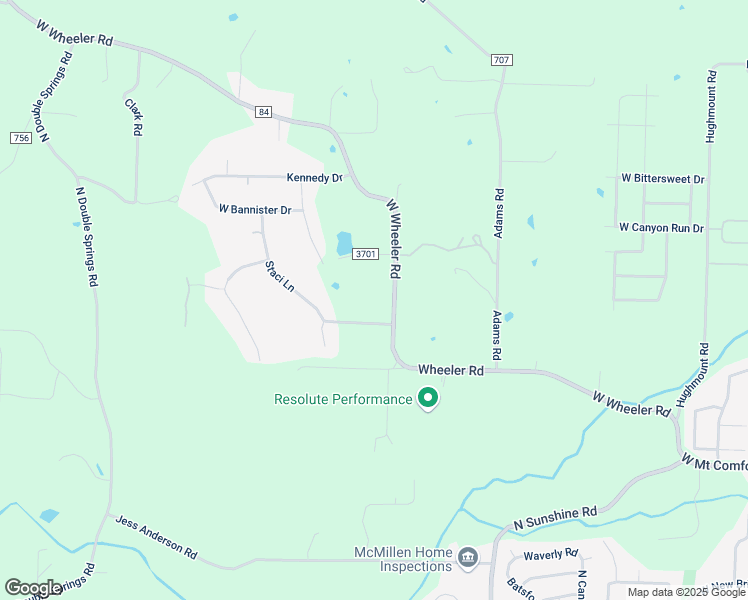 map of restaurants, bars, coffee shops, grocery stores, and more near 5433 West Wheeler Road in Fayetteville