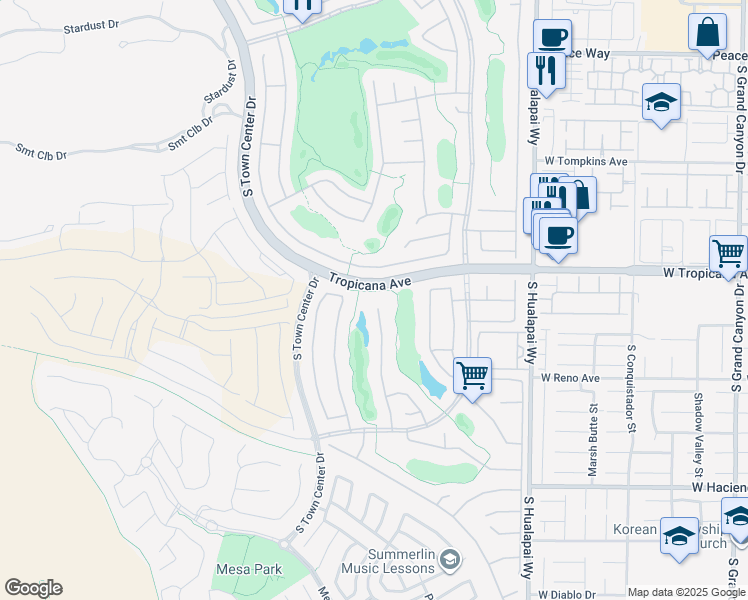map of restaurants, bars, coffee shops, grocery stores, and more near 4963 Pensier Street in Las Vegas