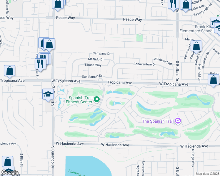 map of restaurants, bars, coffee shops, grocery stores, and more near 59 Cascade Creek Lane in Las Vegas