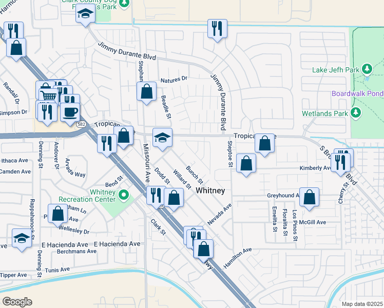 map of restaurants, bars, coffee shops, grocery stores, and more near 4973 Volcanic Rock Lane in Las Vegas