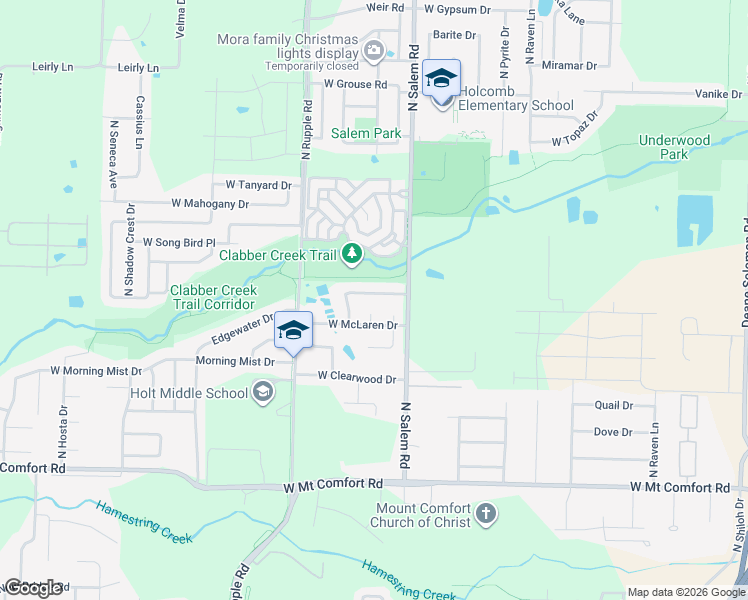 map of restaurants, bars, coffee shops, grocery stores, and more near 2537 North Vickers Place in Fayetteville