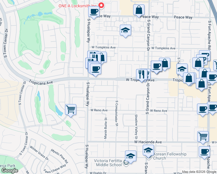 map of restaurants, bars, coffee shops, grocery stores, and more near 10059 Lady Apple Drive in Las Vegas