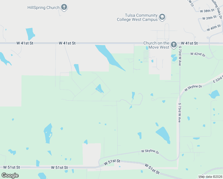 map of restaurants, bars, coffee shops, grocery stores, and more near 2212 East 45th Court in Sand Springs