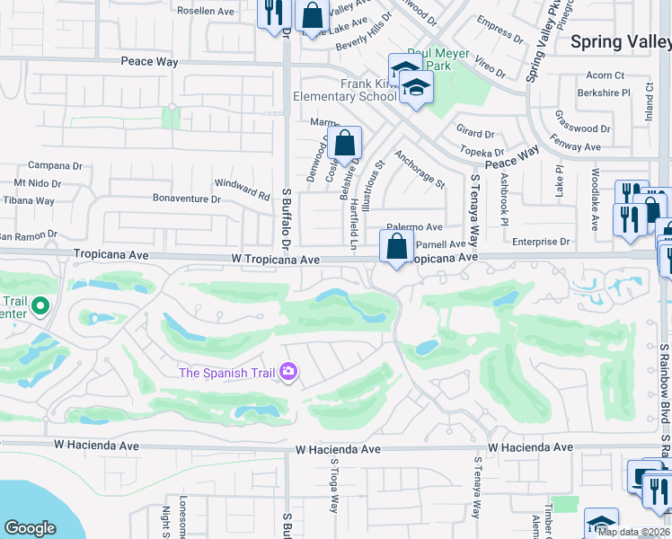 map of restaurants, bars, coffee shops, grocery stores, and more near 4925 Turtle Point Drive in Las Vegas