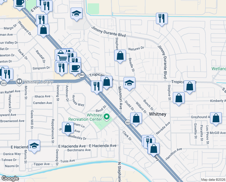 map of restaurants, bars, coffee shops, grocery stores, and more near 4961 Quiet Morning Street in Las Vegas