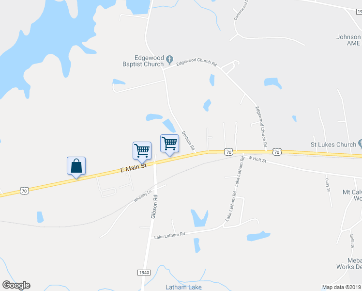 map of restaurants, bars, coffee shops, grocery stores, and more near 112 Dodson Road in Mebane
