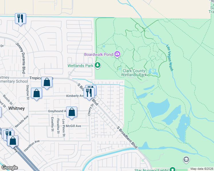 map of restaurants, bars, coffee shops, grocery stores, and more near 4952 Miners Ridge Drive in Las Vegas