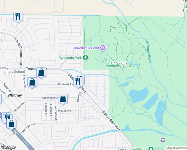 map of restaurants, bars, coffee shops, grocery stores, and more near 4952 Miners Ridge Drive in Las Vegas