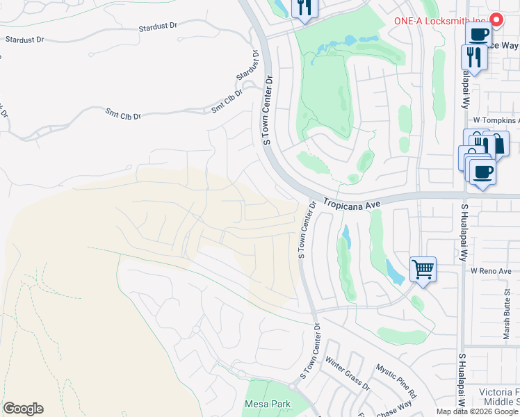 map of restaurants, bars, coffee shops, grocery stores, and more near 4987 Vincitor Street in Las Vegas