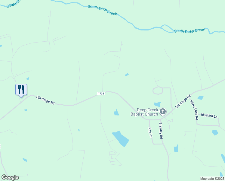 map of restaurants, bars, coffee shops, grocery stores, and more near 2125 Old Stage Road in Yadkinville