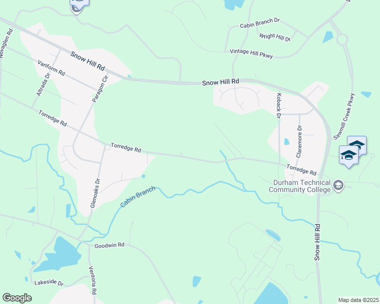 map of restaurants, bars, coffee shops, grocery stores, and more near 1415 Torredge Road in Durham