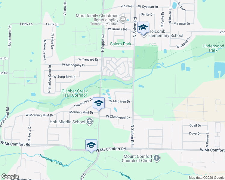 map of restaurants, bars, coffee shops, grocery stores, and more near 2554 North Trafalger Drive in Fayetteville