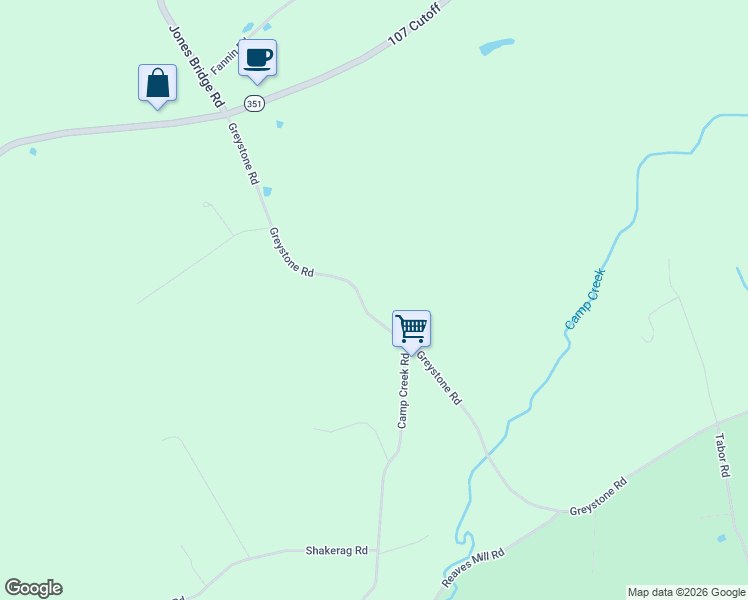 map of restaurants, bars, coffee shops, grocery stores, and more near 595 Greystone Road in Greeneville