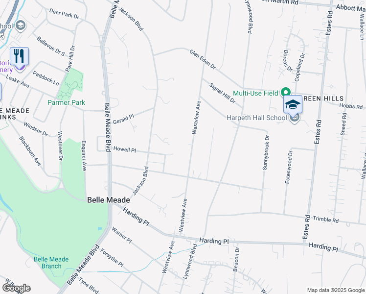 map of restaurants, bars, coffee shops, grocery stores, and more near 625 Westview Avenue in Nashville