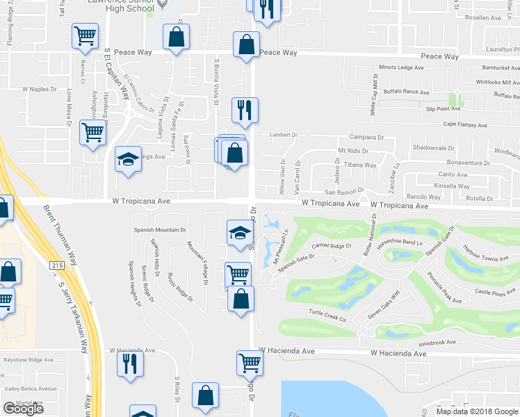 map of restaurants, bars, coffee shops, grocery stores, and more near 8581 Heather Downs Drive in Las Vegas